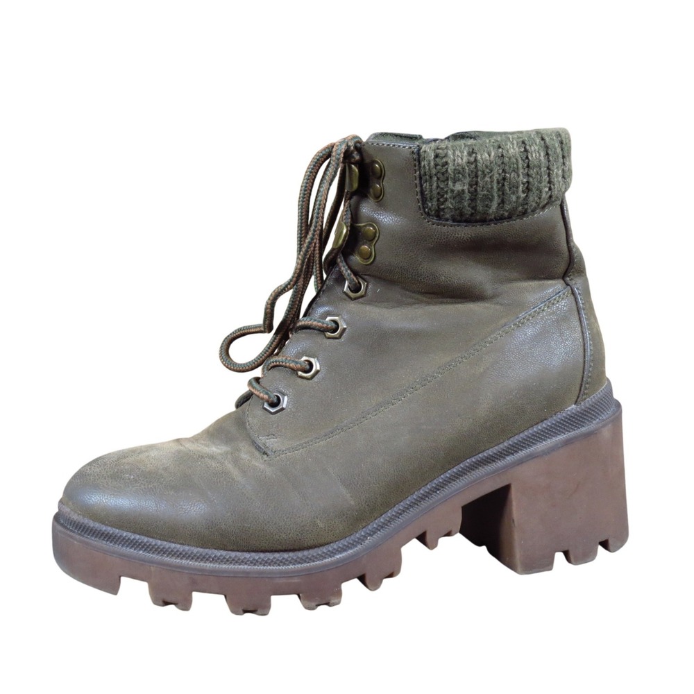 Universal Thread Aveline Women Combat Boot 7.5 Outdoor Fashion Olive Green